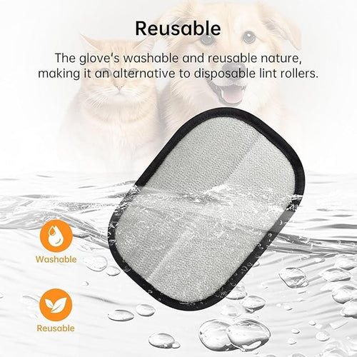 Pet Hair Removal Gloves, Static-Enhanced Pet Hair Removal Mitt, Reusable Grooming Mitt Cleaning Glove for Furniture, Carpets, Car Seats & Gentle Massage for Dogs Cats (Pack of 2)