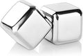 Metal Ice Cubes, Set of 6 - Rust-Proof Reusable Whiskey Stones with Tongs & Storage Boxes - Stainless Steel Ice Cubes - Non-Diluting, Quick Chill - Ideal for Drinks and Parties